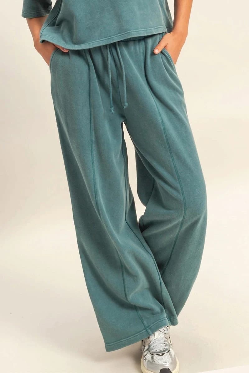 Acid Wash Wide Leg Sweatpants