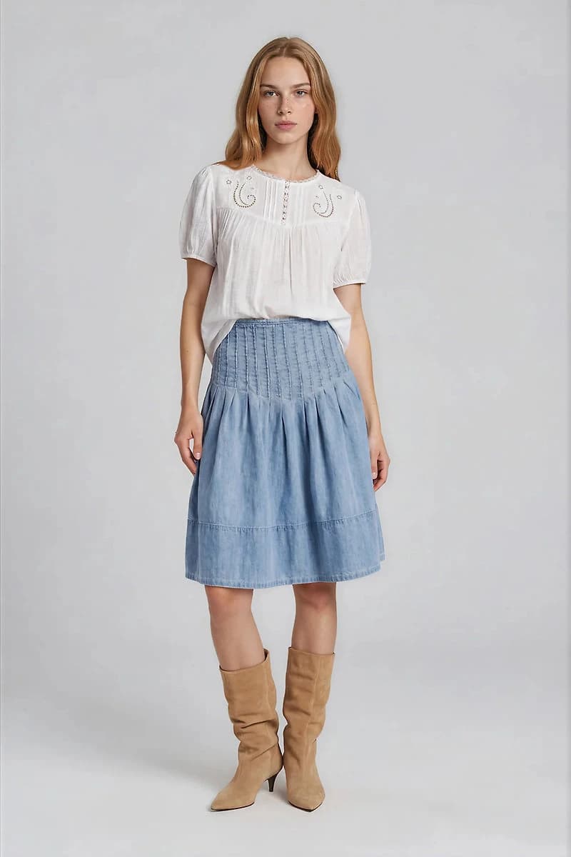 Eyelet Linen Blouse