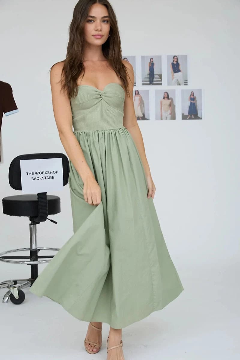 Mixed Media Midi Dress