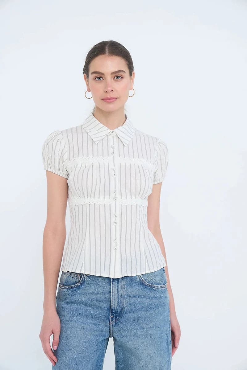 Striped Tie Back Top