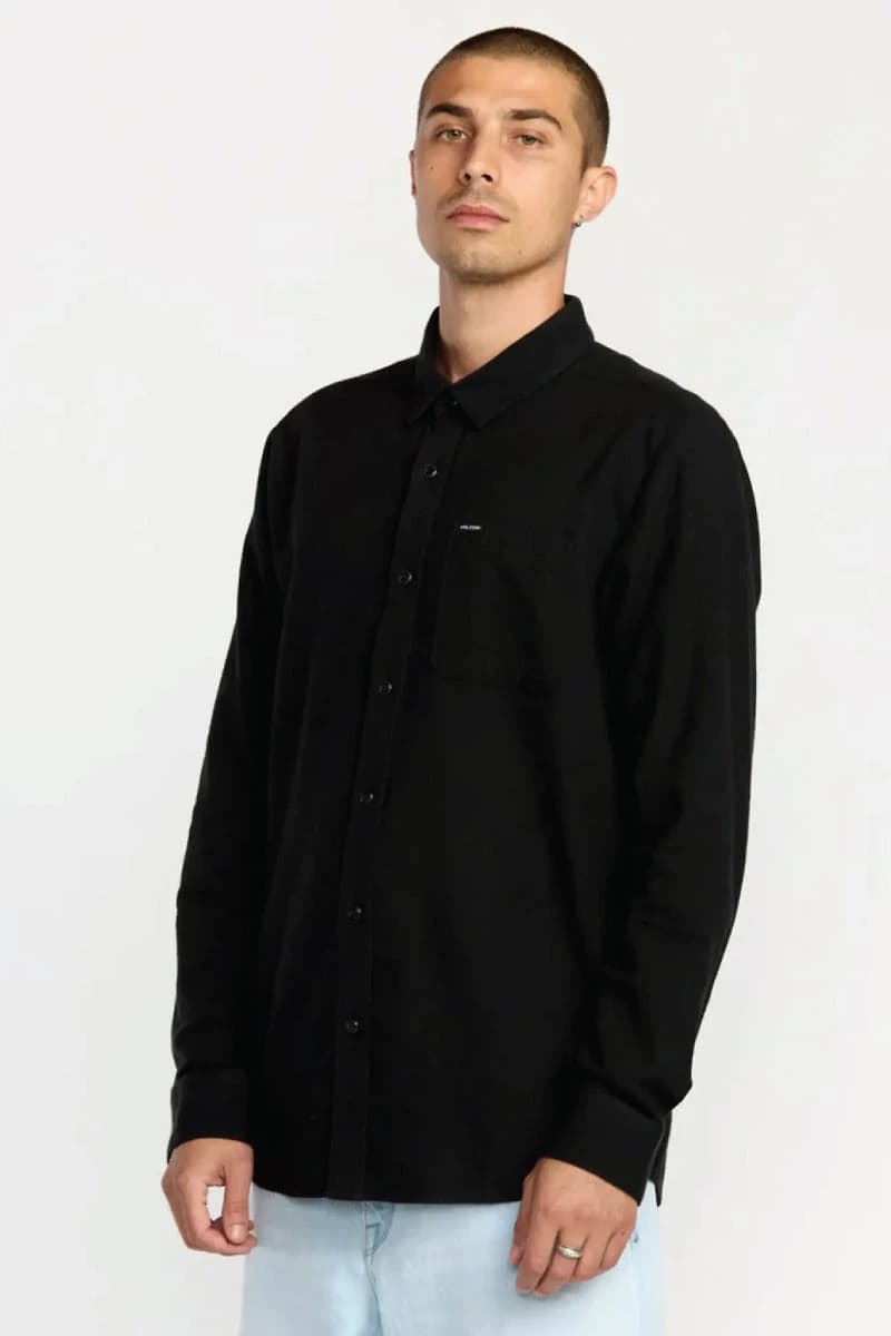 Caden Solid Long Sleeve Flannel Shirt
