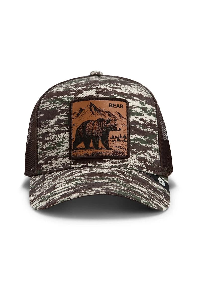 Camo Engraved Bear Trucker Hat