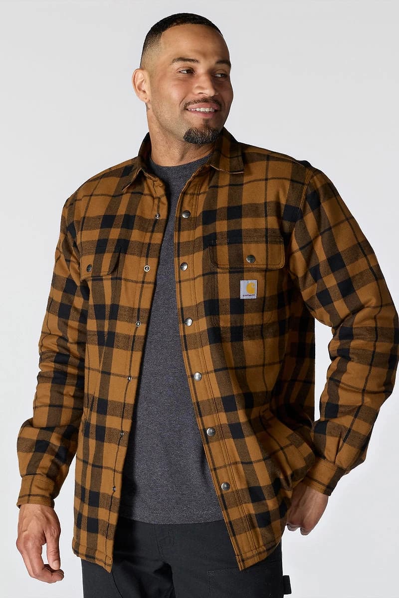 Relaxed Flannel Sherpa Jacket