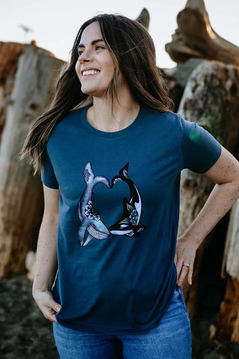 Colourful Whale Heart Tee