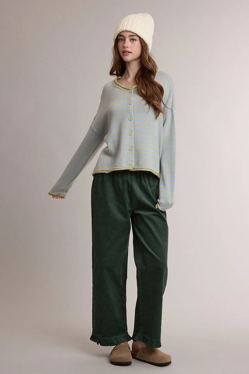 Corduroy Ruffle Pants