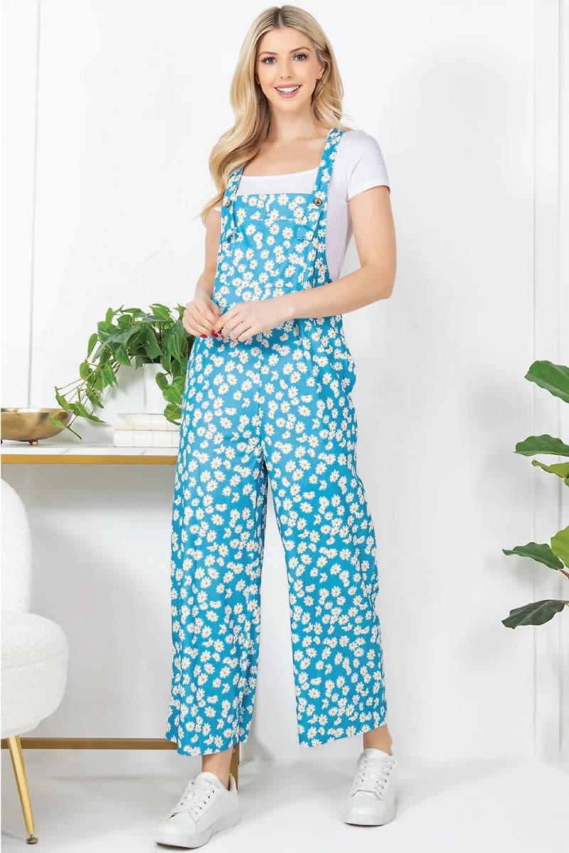Daisy Flower Corduroy Overall