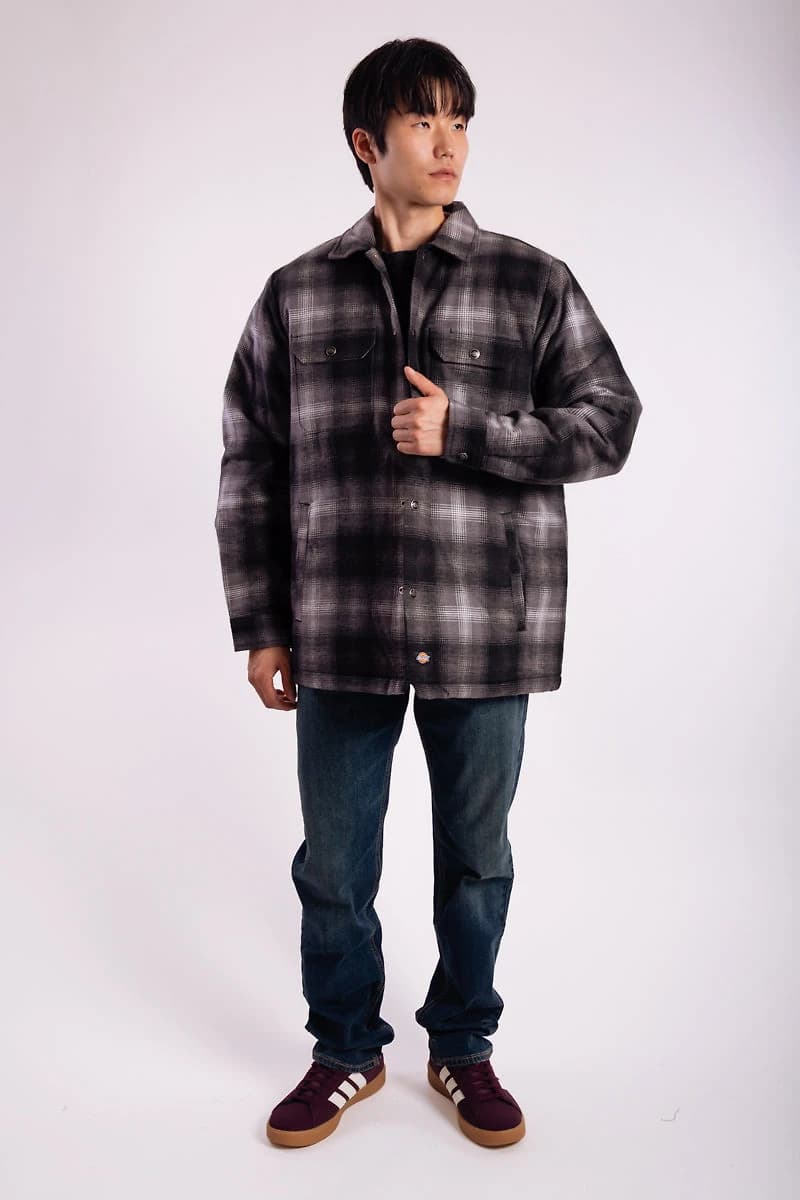 Insulated Plaid Shirt Jacket