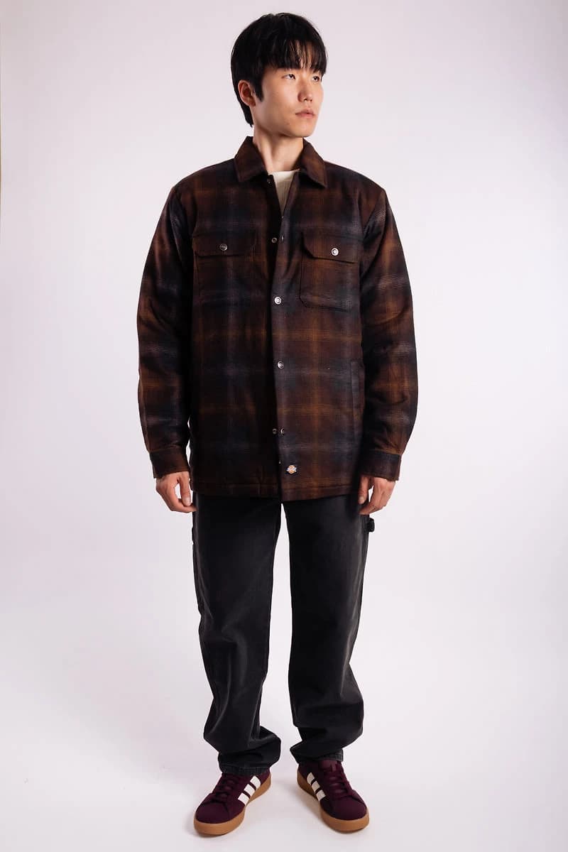 Insulated Plaid Shirt Jacket