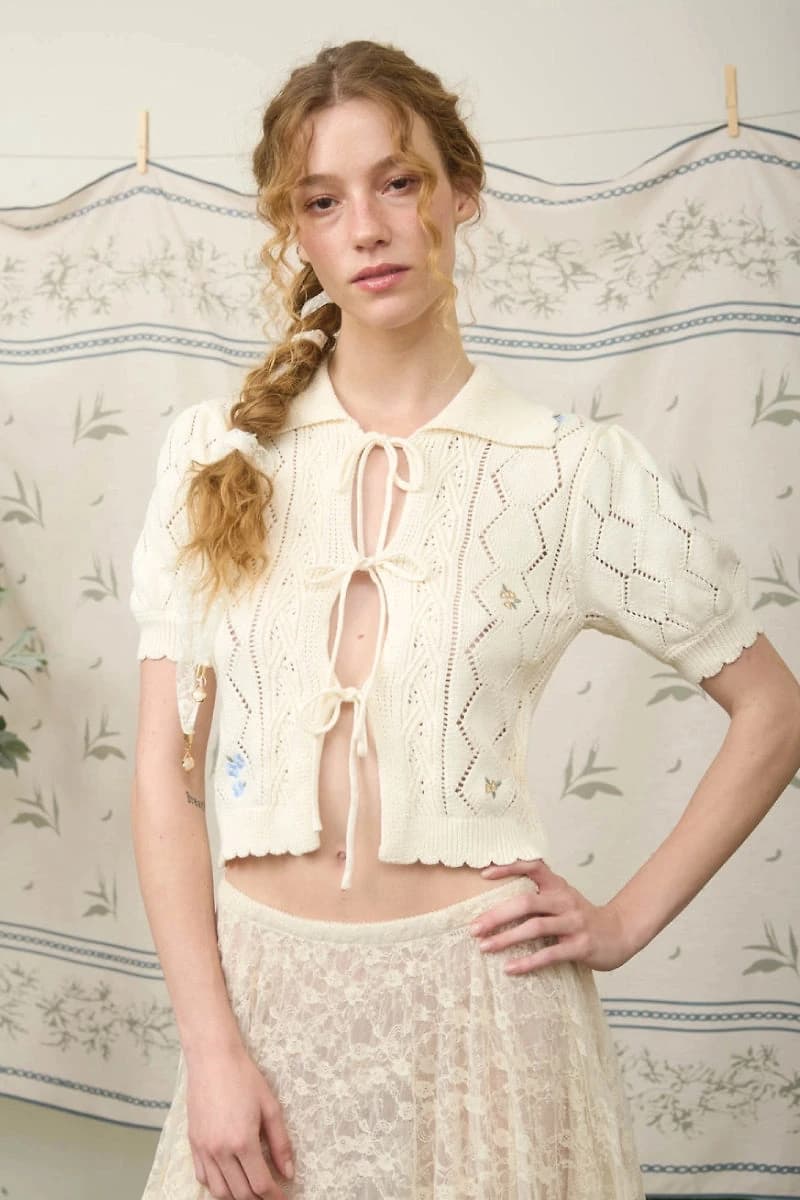 Floral Tie Cardigan