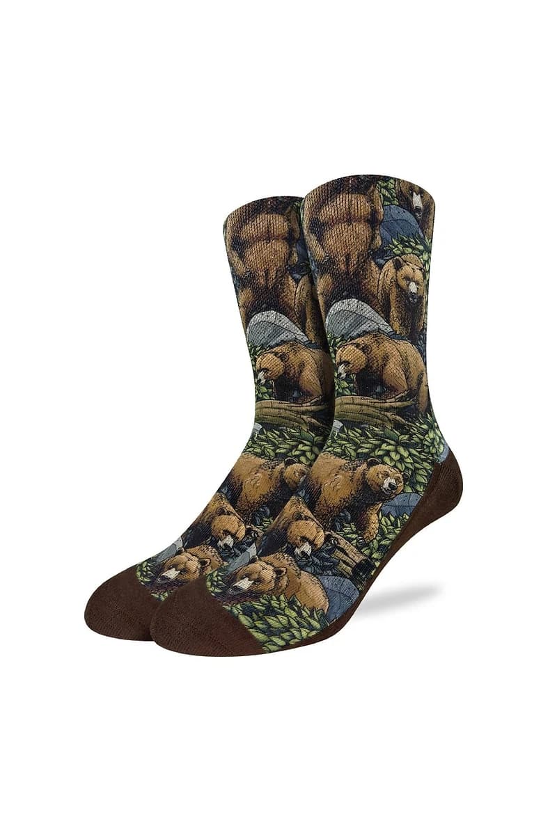 Grizzly Bears In The Forest Socks