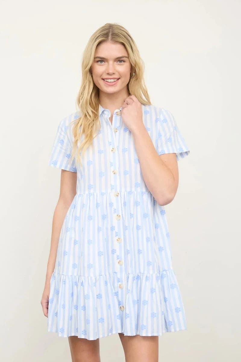 Honeycomb Floral Mini Dress