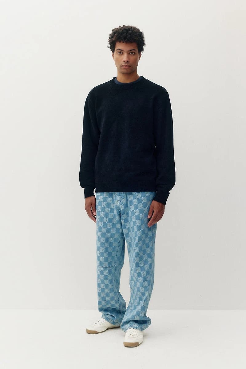 Checkered Baggy Denim