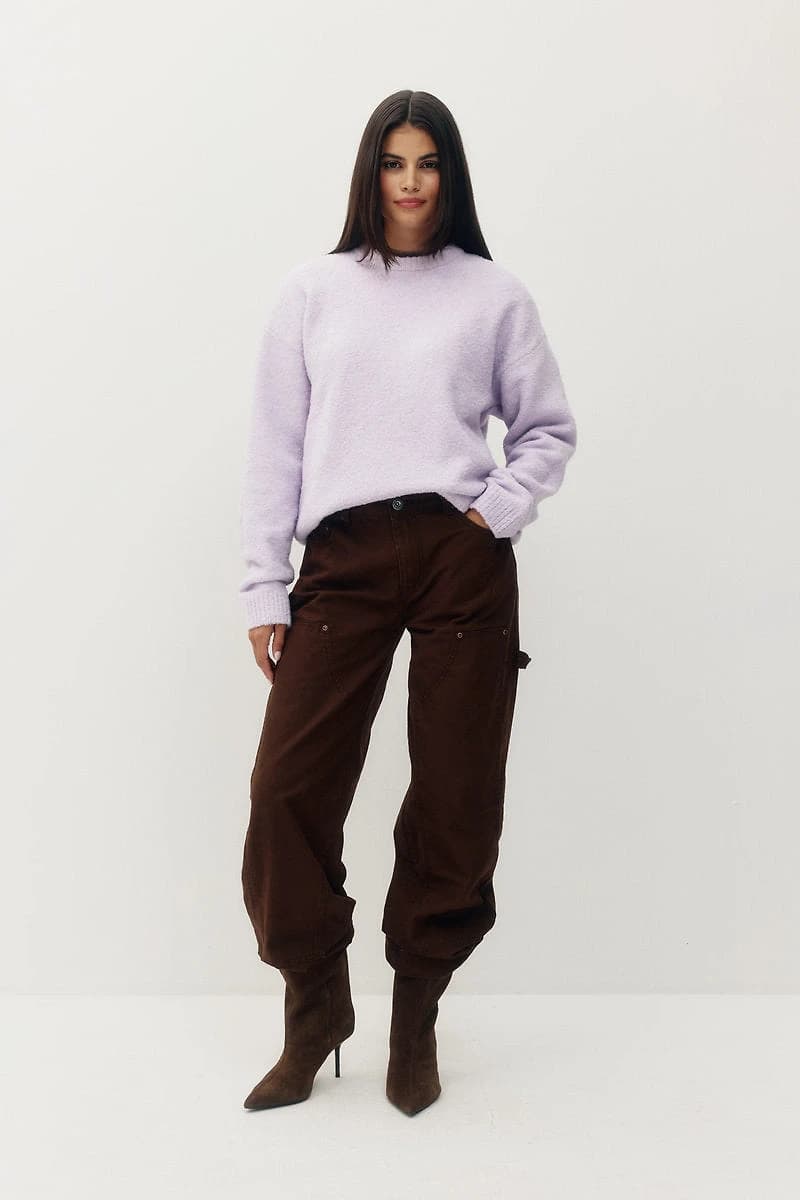 Mallow Boucle Crew Sweater
