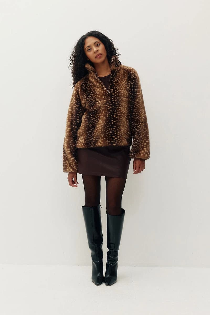 Tachette Faux Fur Zip Up