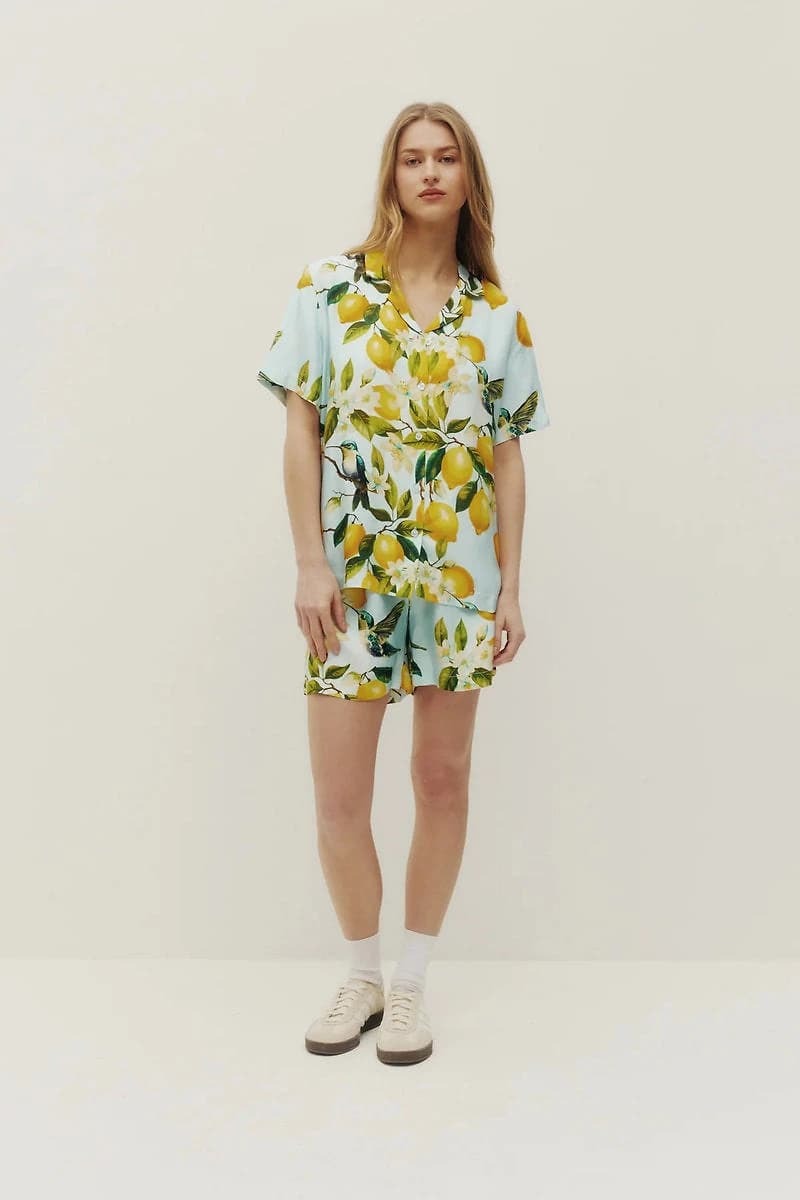 Lemon Hummingbird Beach Shirt
