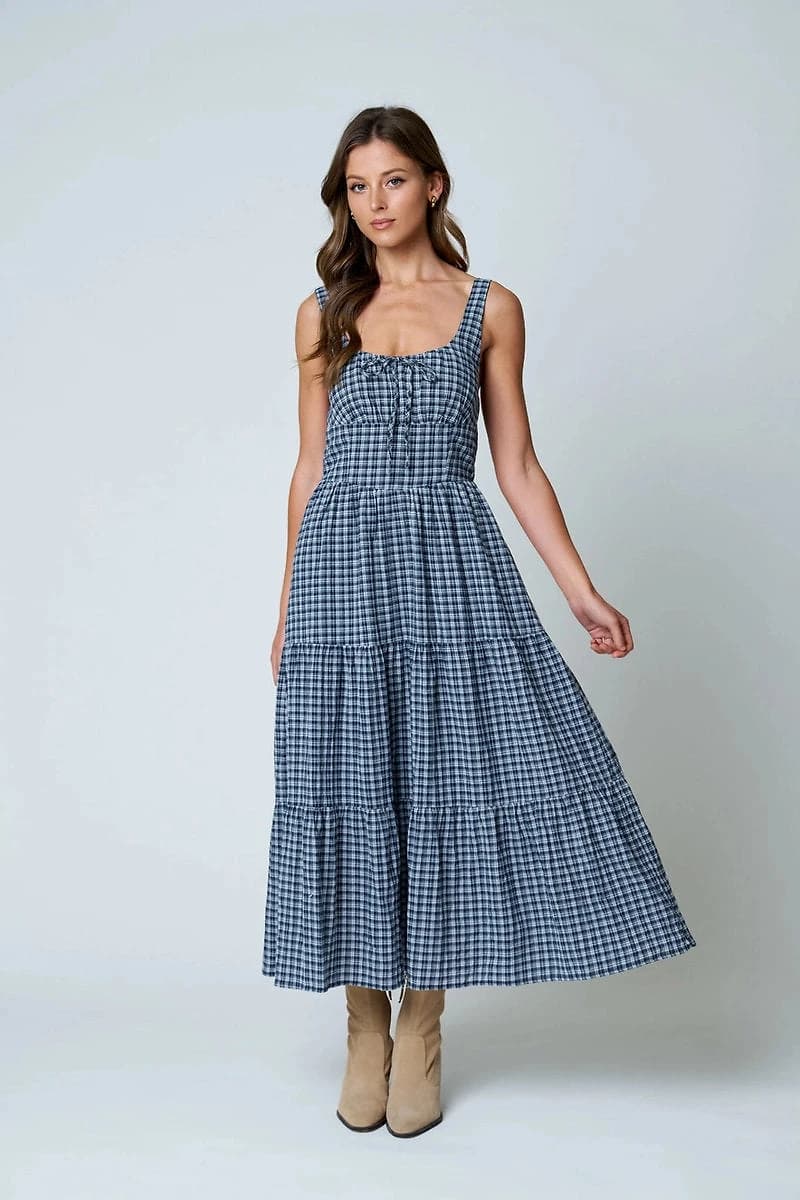 Plaid Midi Dress