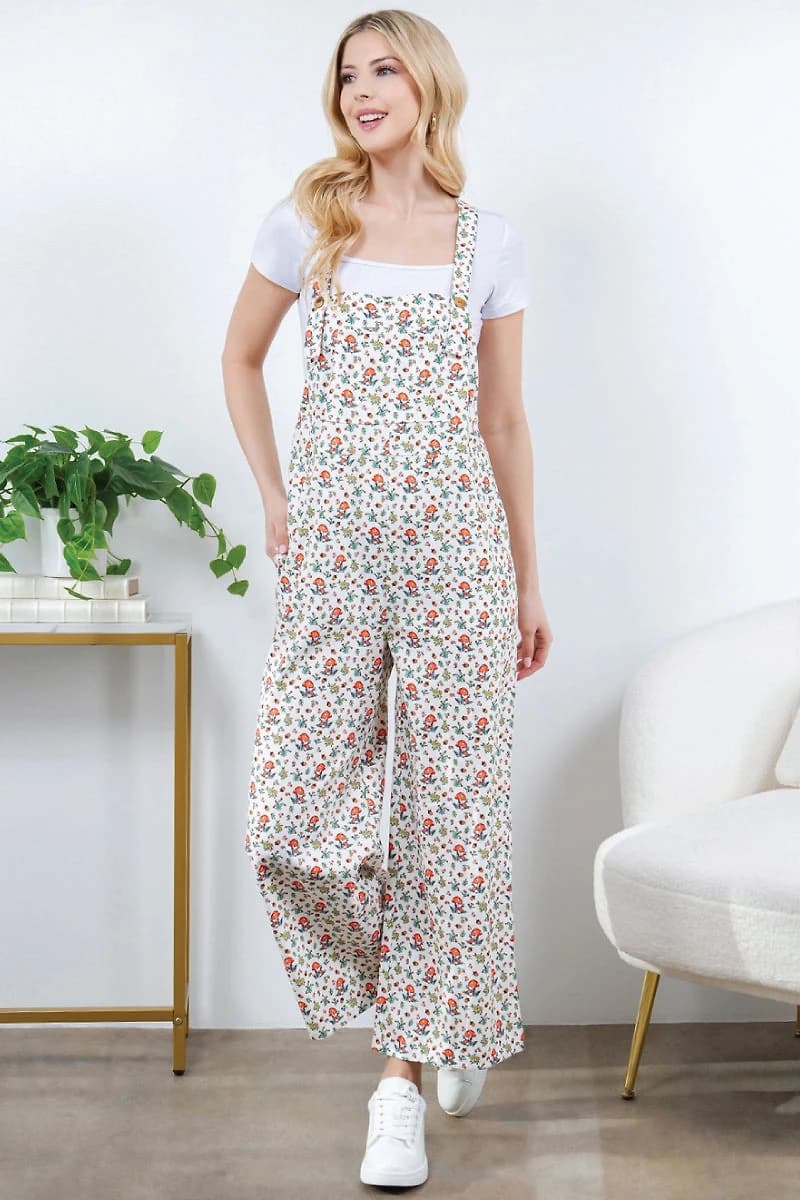 Retro Mushroom Corduroy Overall