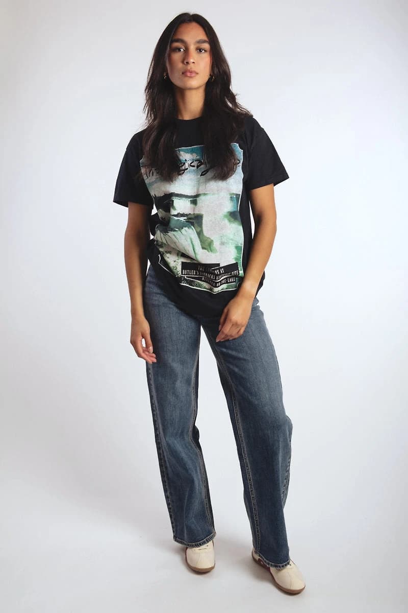 V-Front Wide Leg Jeans