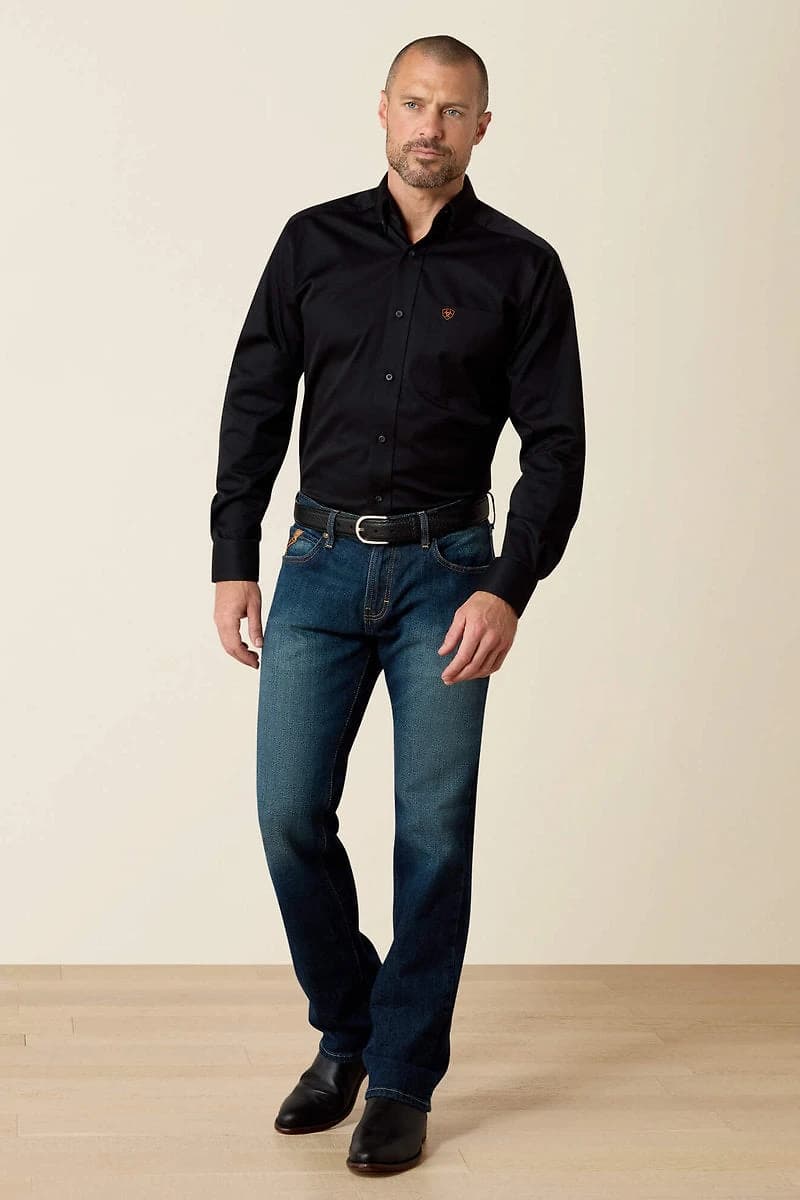 Solid Twill Fitted Shirt