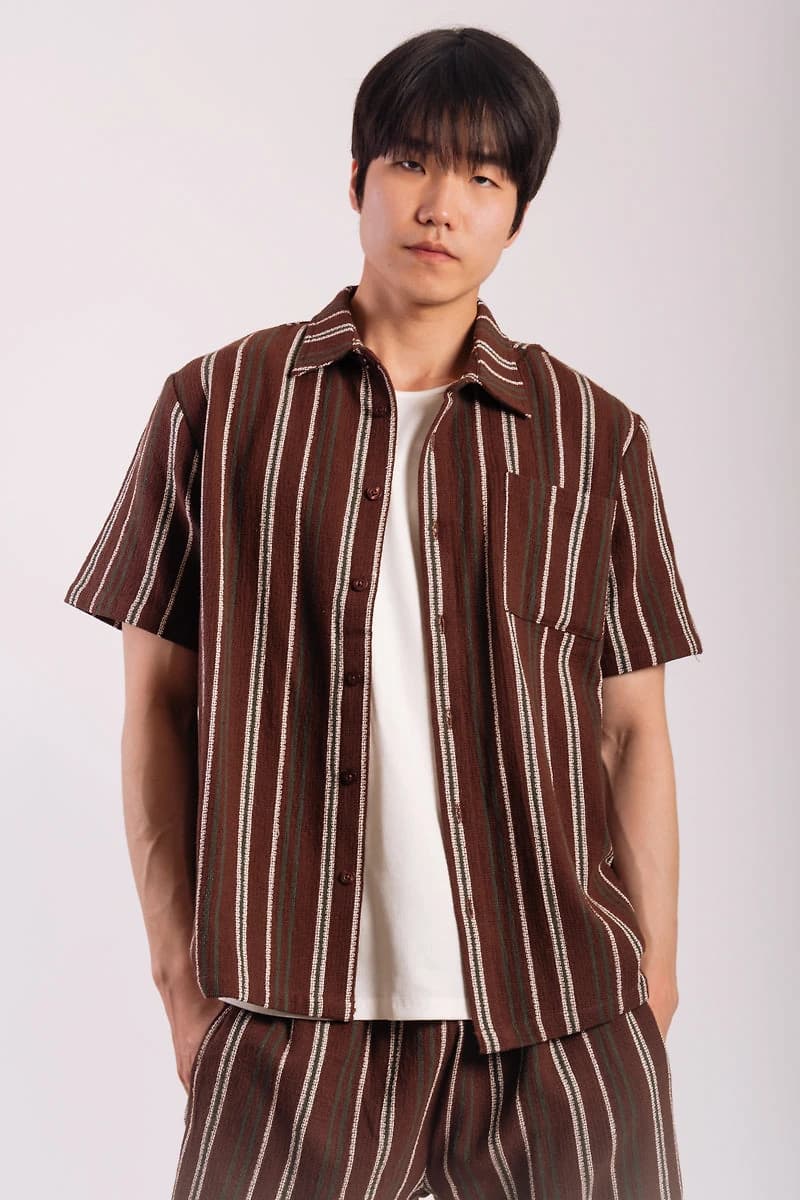 Textured Stripe Short Sleeve Shirt
