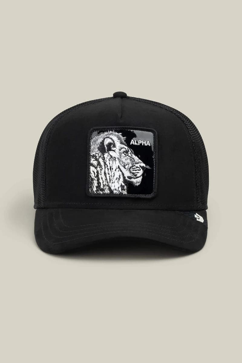 Unisex Black Out Lion Trucker Hat