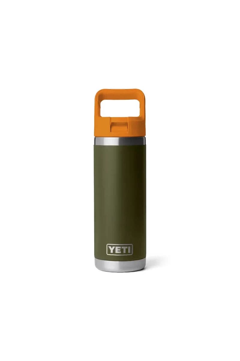 Rambler 18 oz Straw Bottle - Olive/King Crab Orange